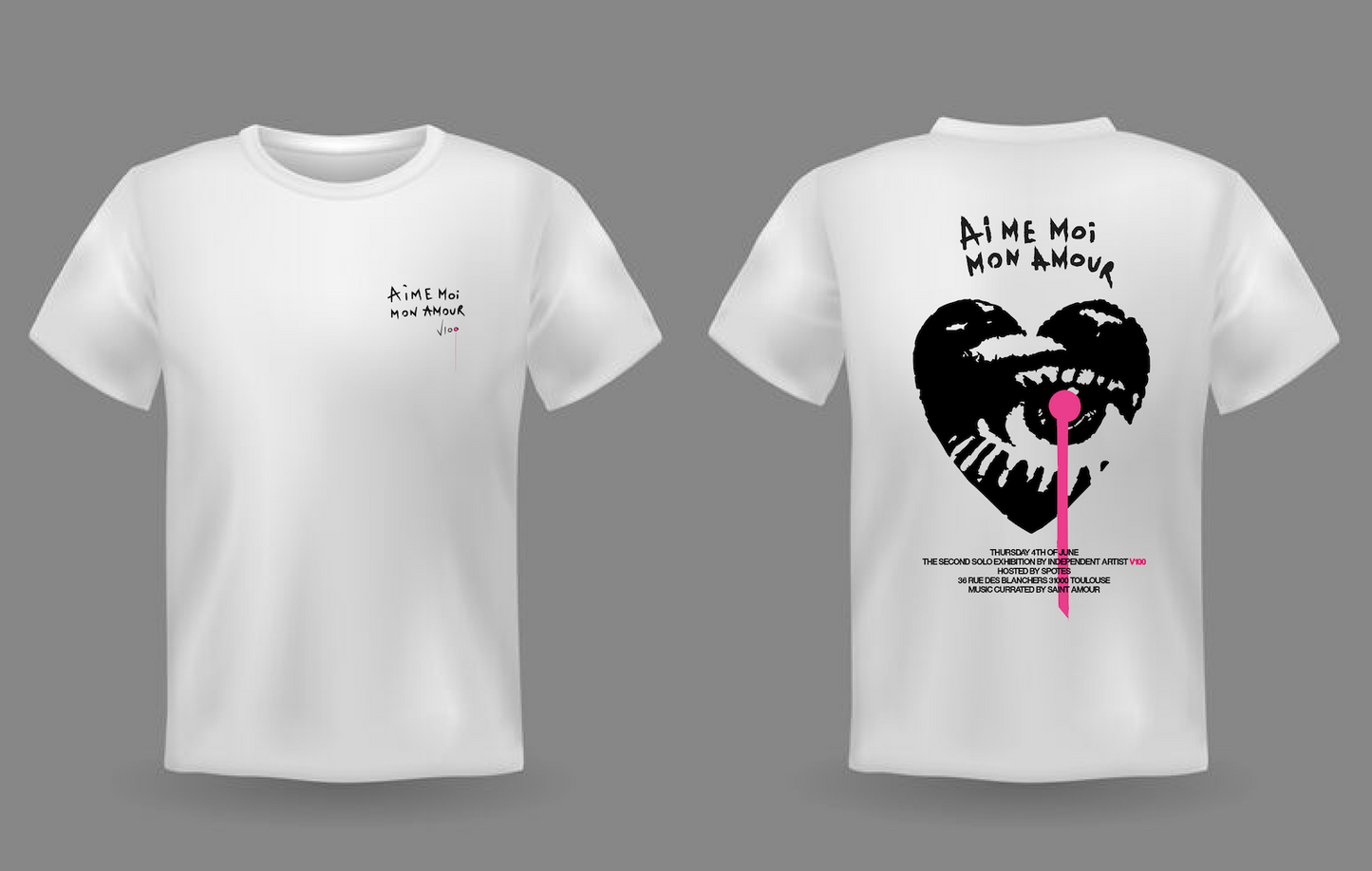 T-shirt BLANC exclusif EXPOSITION AIME-MOI MON AMOUR