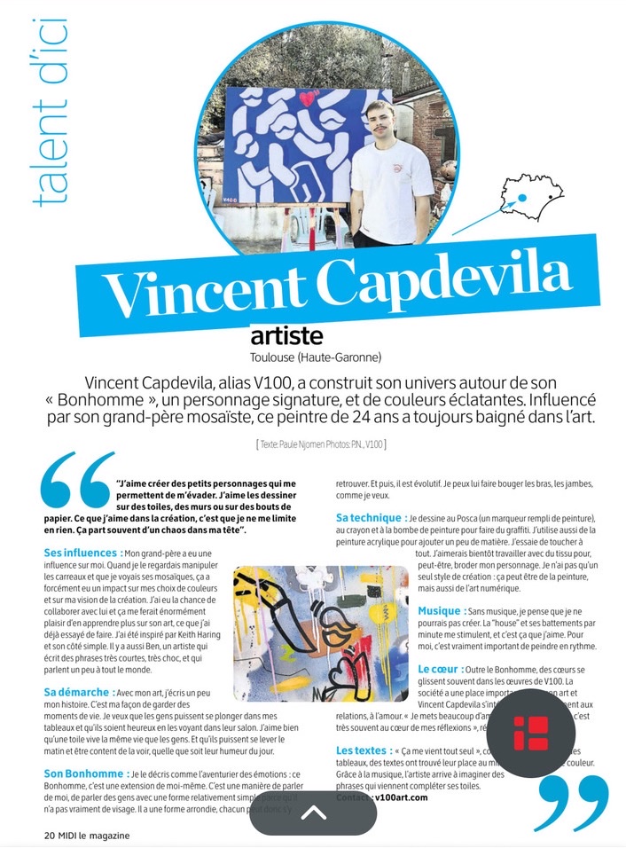 La Dépêche du Midi, MIDI le magazine, page 20 : portrait de Vincent Capdevila